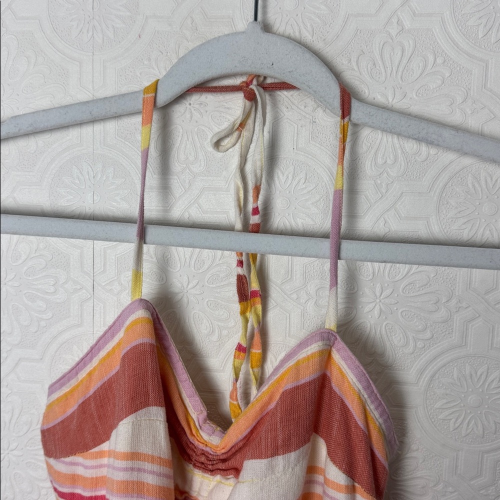 Anthropologie Savannah Halter Summer Dress‎ Pastels Pink Size 4 Beach Vacation - Picture 7 of 13